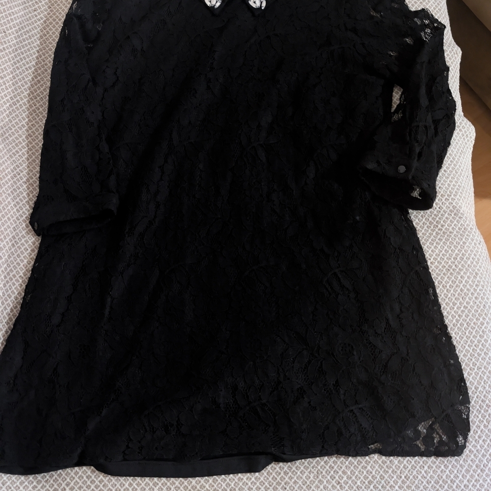 ASOS Black Lace Long Sleeve Dress - Picture 6 of 9